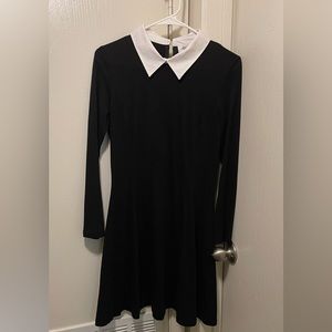 Black dress with white collar